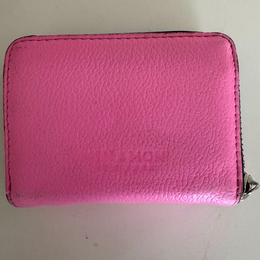 Min & Mon Bubblegum Pink Leather Frodo Wallet All Over Eyes Embroidery - Picture 6 of 8